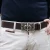 Handcrafted dark brown leather belt with Florentine lily buckle