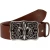 Handcrafted brown leather belt with Florentine lily buckle