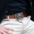 Handcrafted brown leather belt with Florentine lily buckle