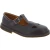 Women's dark brown leather low top t-strap shoes handmade in Italy