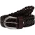 Hand woven belt in dark brown vegetable tanned leather