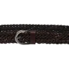 Ceinture tissée à la main en cuir au tannage végétal marron foncé