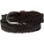 Hand woven belt in dark brown vegetable tanned leather