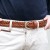 Handmade braided belt in tan vegetable tanned leather