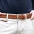 Handmade braided belt in tan vegetable tanned leather