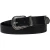 Black leather western belt for women with metal buckle and tip
