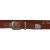 Tan leather western belt for women with metal buckle and tip