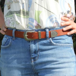 Ceinture en cuir pour femme avec boucle western