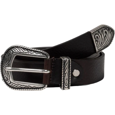 Ceinture en cuir marron pour femme avec boucle western