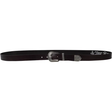 Ceinture en cuir marron pour femme avec boucle western