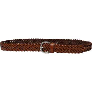 Ceinture tressée à la main en cuir cognac au tannage végétal