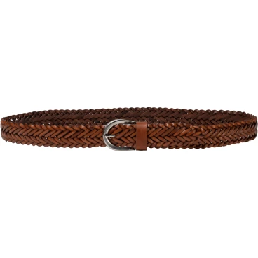 Handmade braided belt in tan vegetable tanned leather
