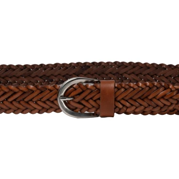 Handmade braided belt in tan vegetable tanned leather