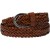 Handmade braided belt in tan vegetable tanned leather