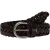 Hand woven belt in dark brown vegetable tanned leather