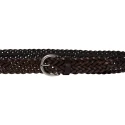 Ceinture pour femme tissée à la main en cuir marron foncé