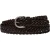 Hand woven belt in dark brown vegetable tanned leather
