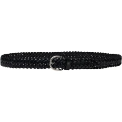 Cinturón cuero unisexo trenzado curtido vegetal color negro artisanales