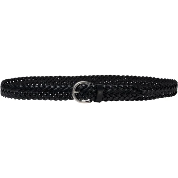 Cinturón cuero unisexo trenzado curtido vegetal color negro artisanales
