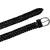 Cintura intrecciata a mano in pelle nera 3 cm