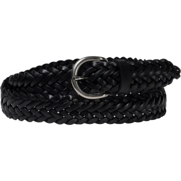 Cinturón cuero unisexo trenzado curtido vegetal color negro artisanales