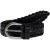 Handgewebter ledergürtel schwarz 3.5 cm breit