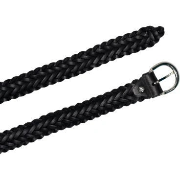 Cinturón cuero trenzado curtido vegetal color negro artisanales