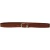 Handmade tan leather belt with metal buckle and loop