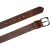 Handmade tan leather belt with metal buckle and loop