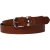 Handmade tan leather belt with metal buckle and loop
