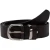 Handmade dark brown leather belt with metal buckle and loop