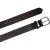 Handmade dark brown leather belt with metal buckle and loop
