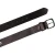 Handmade dark brown leather belt with metal buckle and loop