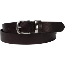 Ceinture en cuir pleine fleur marron oscuro avec boucle en métal