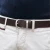 Handmade dark brown leather belt with metal buckle and loop