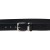 Handmade black leather belt with metal buckle and loop