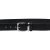 Handmade black leather belt with metal buckle and loop