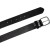 Handmade black leather belt with metal buckle and loop