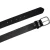 Handmade black leather belt with metal buckle and loop