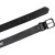 Handmade black leather belt with metal buckle and loop