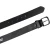 Handmade black leather belt with metal buckle and loop