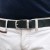 Handmade black leather belt with metal buckle and loop