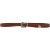 Brown leather western belt for women with metal buckle engraved