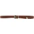 Brown leather western belt for women with metal buckle engraved