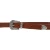 Brown leather western belt for women with metal buckle engraved