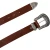 Brown leather western belt for women with metal buckle engraved