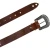 Brown leather western belt for women with metal buckle engraved