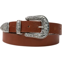 Ceinture western en cuir pour femme avec boucle gravé