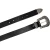 Cintura western donna in pelle nera con fibbia in metallo