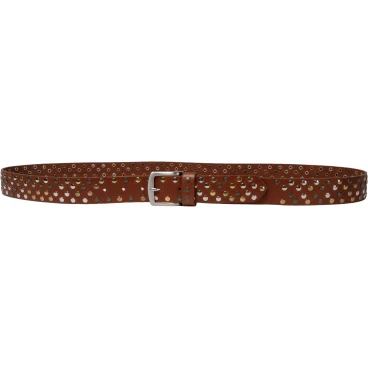 Ceinture cloutée en cuir avec clous métalliques ronds